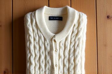 아름답게 접힌 손뜨개 스웨터